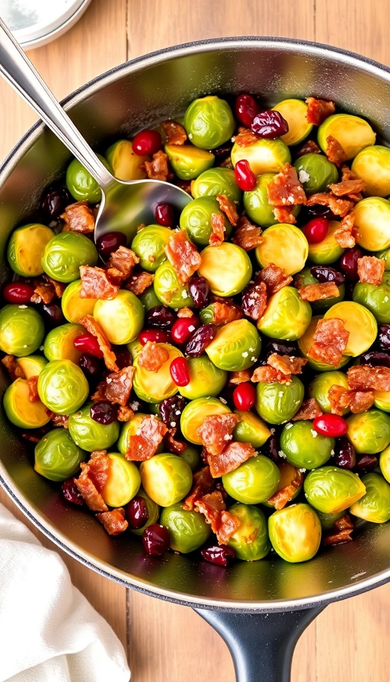 21 Savory Cranberry Recipes That Will Elevate Your Dinner Game (Prepare to Be Amazed by #8!) - 16. Cranberry and Bacon Brussels Sprouts